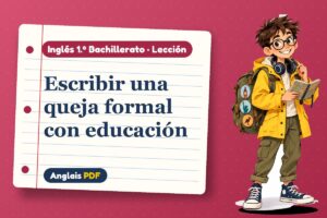 Lección de carta formal en inglés (1.º Bachillerato) con Leo, el viajero de Anglais PDF