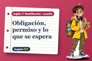 Lección de needn't y be allowed to (1.º Bachillerato) con Leo, el viajero de Anglais PDF
