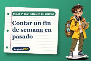 Examen resuelto del pasado simple (1.º ESO) con Leo, el viajero de Anglais PDF