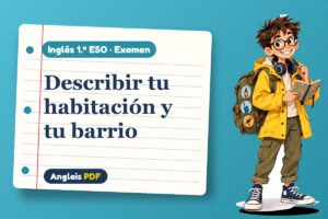 Examen de there is y there are (1.º ESO) con Leo, el viajero de Anglais PDF
