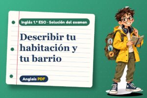 Examen resuelto de there is y there are (1.º ESO) con Leo, el viajero de Anglais PDF