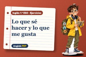 Ejercicios del verbo can (1.º ESO) con Leo, el viajero de Anglais PDF