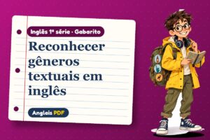 Reconhecer gêneros textuais em inglês – Gabarito de inglês 1ª série com Léo, o viajante do Anglais PDF