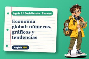 Examen para describir gráficos en inglés (2.º Bachillerato) con Leo, el viajero de Anglais PDF