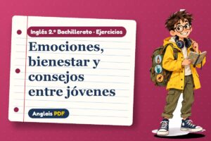 Ejercicios de salud mental en inglés (2.º Bachillerato) con Leo, el viajero de Anglais PDF
