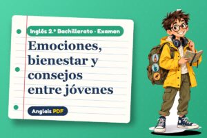 Examen de salud mental (2.º Bachillerato) con Leo, el viajero de Anglais PDF