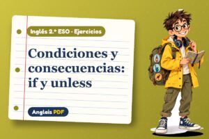 Ejercicios del primer condicional (2.º ESO) con Leo, el viajero de Anglais PDF