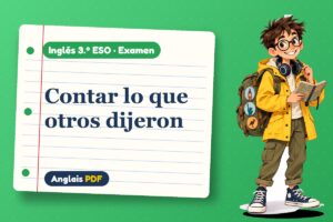 Examen del estilo indirecto (3.º ESO) con Leo, el viajero de Anglais PDF