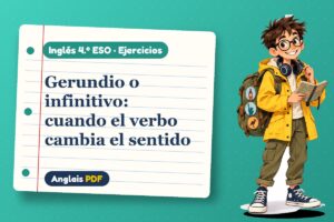 Ejercicios de gerundio e infinitivo (4.º ESO) con Leo, el viajero de Anglais PDF