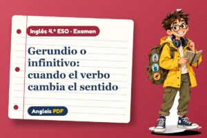 Examen de gerundio e infinitivo (4.º ESO) con Leo, el viajero de Anglais PDF