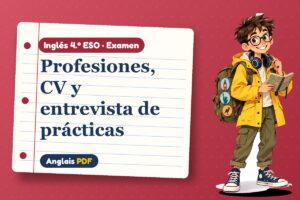Examen de profesiones (4.º ESO) con Leo, el viajero de Anglais PDF