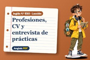 Lección de vocabulario de profesiones (4.º ESO) con Leo, el viajero de Anglais PDF