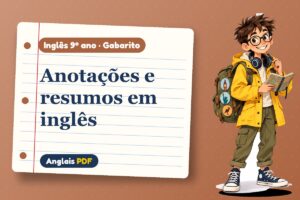 Anotações e resumos em inglês – Gabarito de inglês 9º ano com Léo, o viajante do Anglais PDF