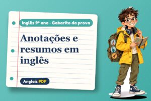 Anotações e resumos em inglês – Gabarito da prova de inglês 9º ano com Léo, o viajante do Anglais PDF