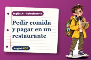 Solucionario en el restaurante (A1) con Leo, el viajero de Anglais PDF