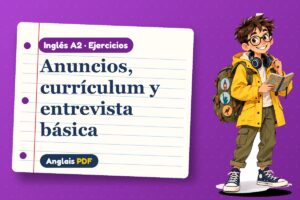 Ejercicios para buscar trabajo (A2) con Leo, el viajero de Anglais PDF