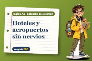 Examen resuelto de hotel y aeropuerto (A2) con Leo, el viajero de Anglais PDF