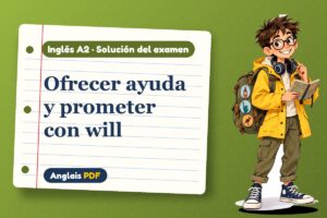 Examen resuelto del futuro con will (A2) con Leo, el viajero de Anglais PDF