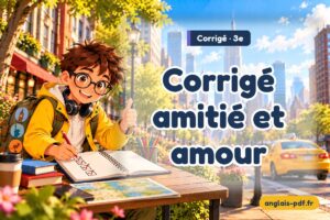 Corrigé des exercices d'anglais 3e : Corrigé amitié et amour
