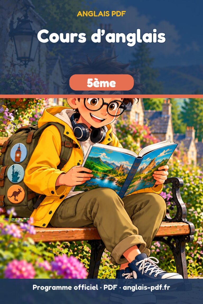 Cours d’anglais 5ème : livre PDF de 136 pages