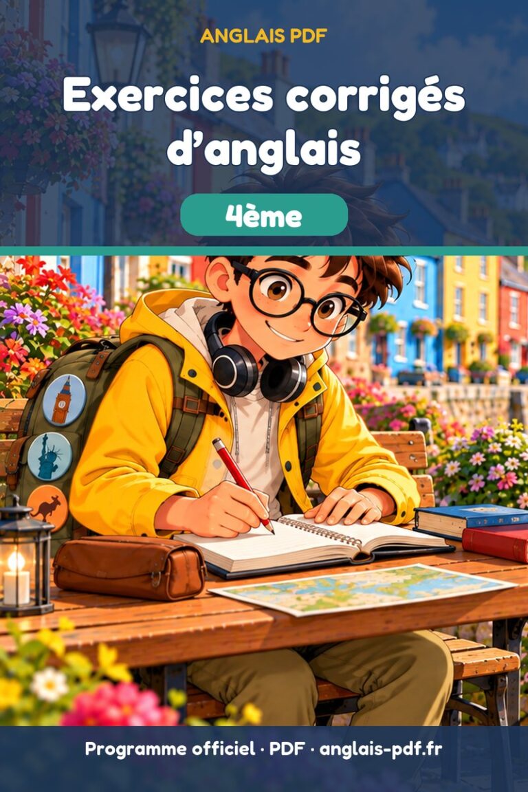 Exercices corrigés d’anglais 4ème : livre PDF de 242 pages