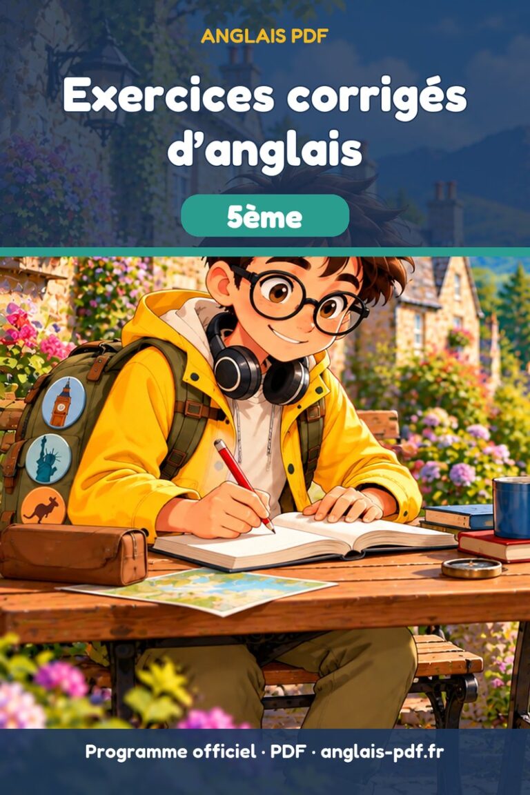 Exercices corrigés d’anglais 5ème : livre PDF de 244 pages