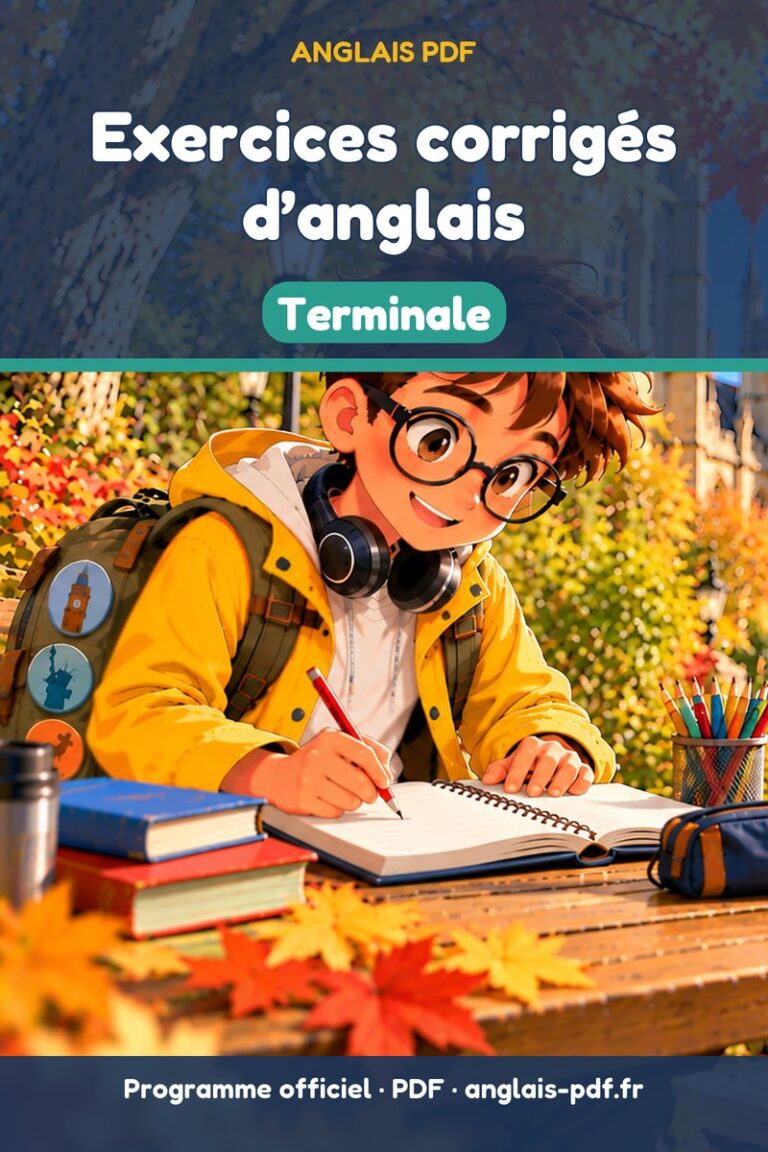 Exercices corrigés d’anglais Terminale : livre PDF de 186 pages