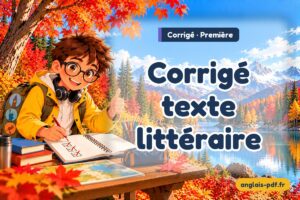 Corrigé des exercices d'anglais première : Corrigé texte littéraire