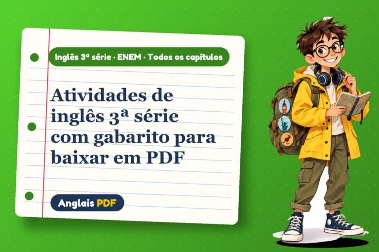 Atividades de inglês 3ª série com gabarito para baixar em PDF
