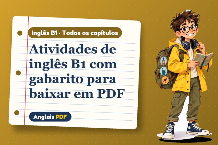 Atividades de inglês B1 com gabarito para baixar em PDF