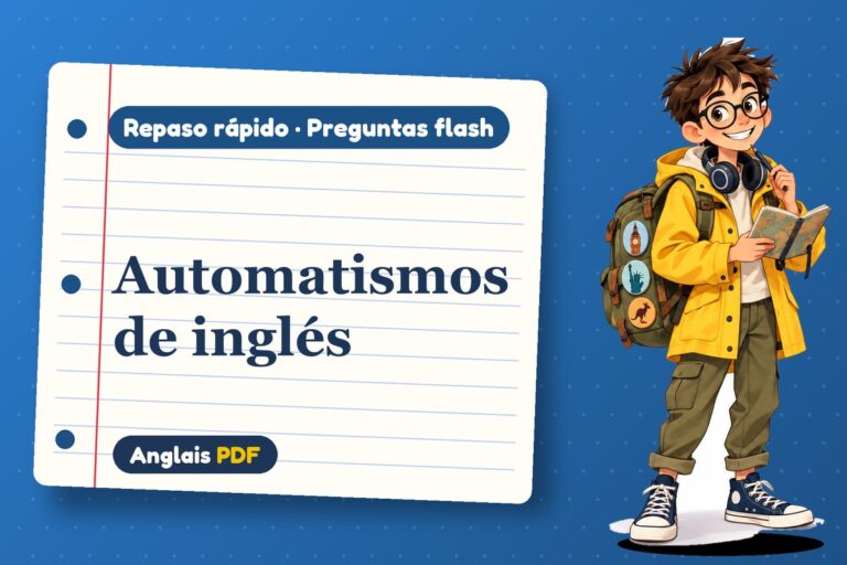 Repaso rápido de inglés: automatismos por nivel con corrección