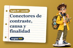 Lección de conectores (B1) con Leo, el viajero de Anglais PDF