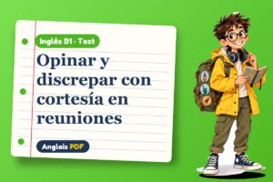Test de reuniones en inglés (B1) con Leo, el viajero de Anglais PDF