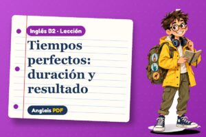 Lección del present perfect continuous (B2) con Leo, el viajero de Anglais PDF