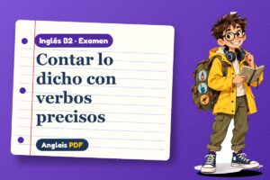 Examen de verbos de reporte (B2) con Leo, el viajero de Anglais PDF