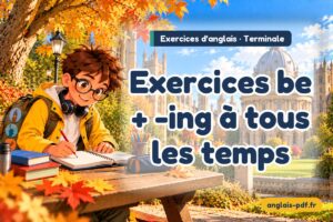 Exercices d'anglais terminale : Exercices be + -ing à tous les temps