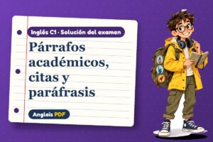 Examen resuelto de escritura académica (C1) con Leo, el viajero de Anglais PDF