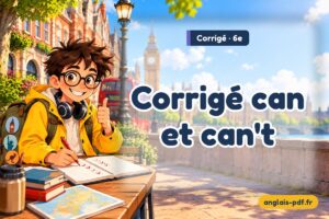 Corrigé des exercices d'anglais 6e : Corrigé can et can't