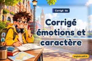 Corrigé des exercices d'anglais 6e : Corrigé émotions et caractère