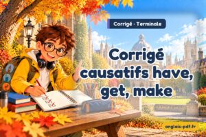 Corrigé des exercices d'anglais terminale : Corrigé causatifs have, get, make