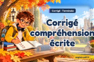 Corrigé des exercices d'anglais terminale : Corrigé compréhension écrite