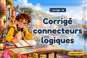 Corrigé des exercices d'anglais 4e : Corrigé connecteurs logiques