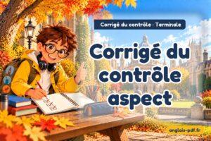 Corrigé du contrôle d'anglais terminale : Corrigé du contrôle aspect
