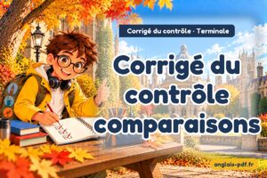 Corrigé du contrôle d'anglais terminale : Corrigé du contrôle comparaisons
