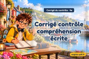 Corrigé du contrôle d'anglais 4e : Corrigé contrôle compréhension écrite