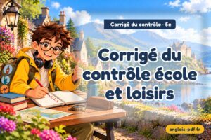 Corrigé du contrôle d'anglais 5e : Corrigé du contrôle école et loisirs