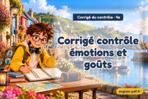 Corrigé du contrôle d'anglais 4e : Corrigé contrôle émotions et goûts