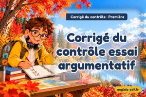 Corrigé du contrôle d'anglais première : Corrigé du contrôle essai argumentatif