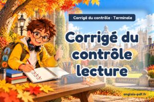 Corrigé du contrôle d'anglais terminale : Corrigé du contrôle lecture