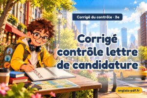 Corrigé du contrôle d'anglais 3e : Corrigé contrôle lettre de candidature
